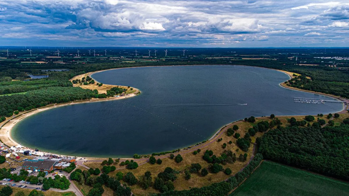 Speicherbecken Geeste, Drohnenaufnahme