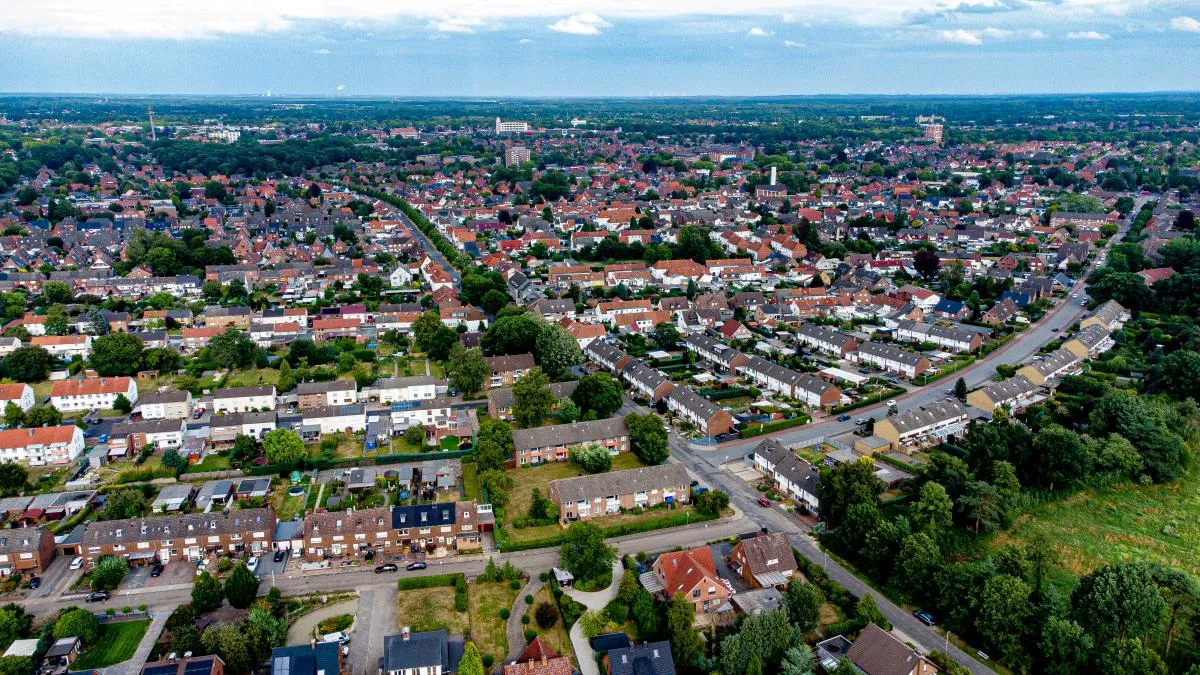 Wohnbebauung im Emsland aus der Luft