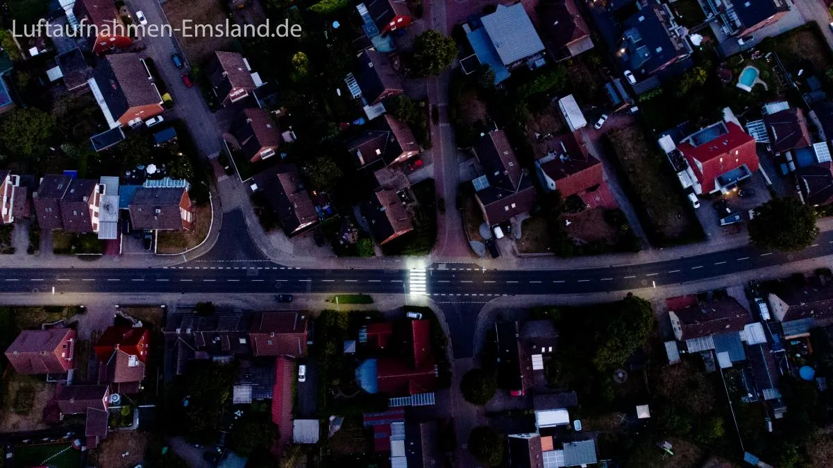 Zebrasteifen Schwedenschanze in Lingen, Drohnenaufnahme